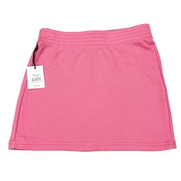 Aritzia Tna Airy Fleece Pink Mini Pull On Skirt Size 2XS - Picture 2 of 8